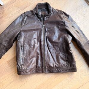 Cole Haan Men's Brown Leather Jacket